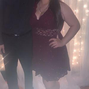 Burgundy Short Prom/SemiFormal/homecoming Dress